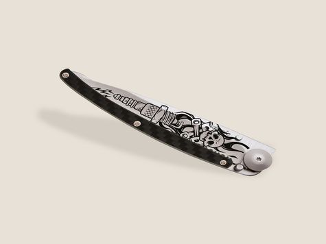 Deejo Serrated 37g, Fibre de carbone / Biker