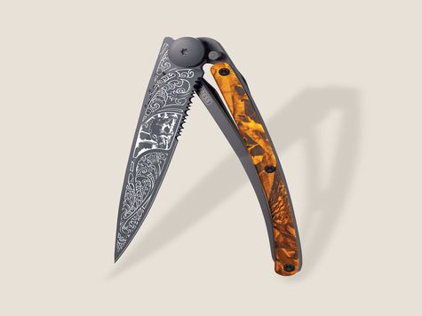 Deejo Serrated 37g, Camo orange / Sanglier