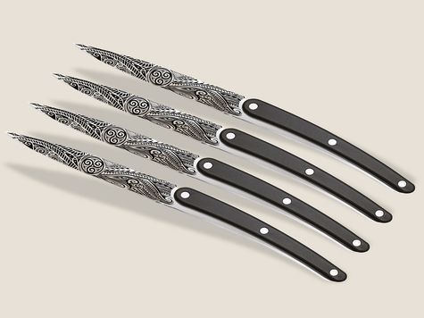 4 Deejo de table Restaurant, Façon ébène / Triskell