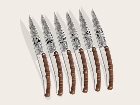 6 Deejo de table Prestige, Noyer / Chasse