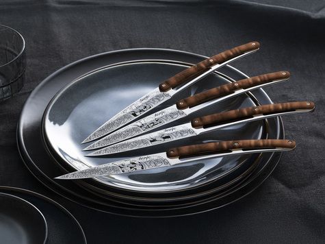 6 Deejo de table Prestige, Noyer / Chasse