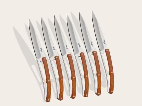 6 Deejo de table Prestige Serrated, Olivier