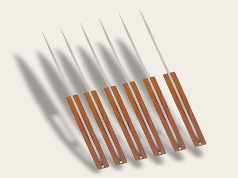 6 Deejo de table Prestige, Bois corail / Sauvage
