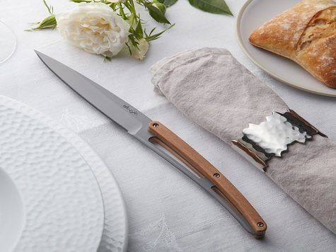 6 Deejo de table Prestige Serrated, Olivier