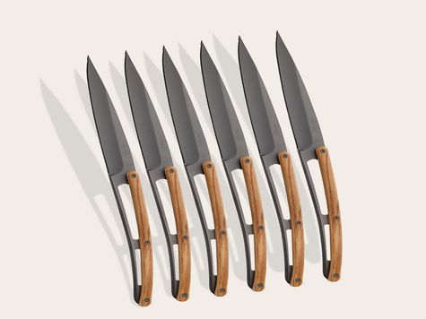 6 Deejo de table Prestige Serrated, Olivier
