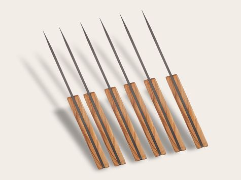 6 Deejo de table Prestige Serrated, Olivier