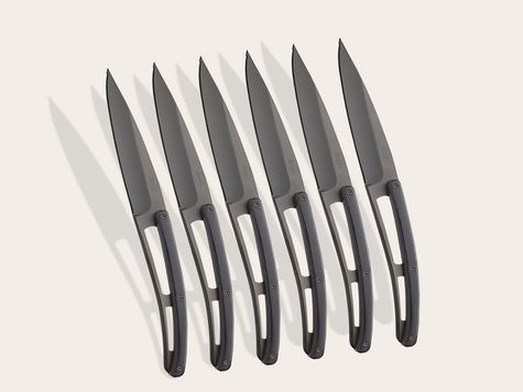 6 Deejo de table Serrated, Ebène