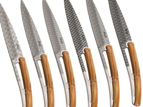 Set de 6 Deejo de table  miroir / olivier / géométrie