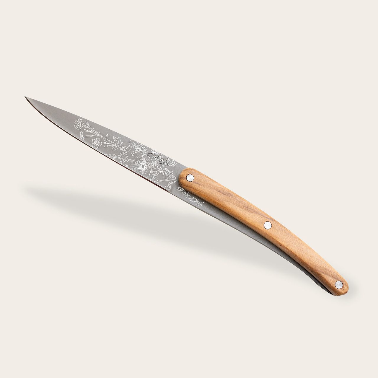 Couteau d'office et éplucheur 2 en 1 avec manche en bois d'olivier Rog 