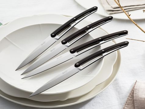 6 Deejo de table Serrated, Ebène